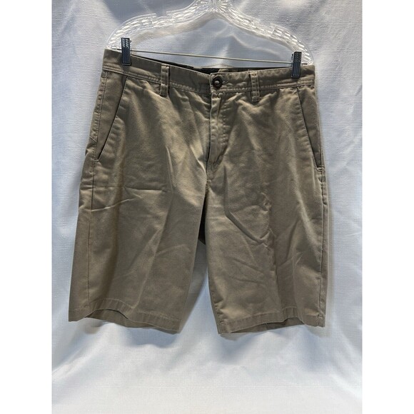 VOLCOM Frickin' Chino A091160 Men's Walking Skateboard Dark Khaki Shorts‎ Sz. 33 - Picture 1 of 10